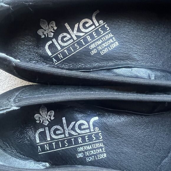 Rieker Antistress Ballerina Black Suede Wedge Loafer Shoe Women EU‎ 41 US 10 - Picture 12 of 15
